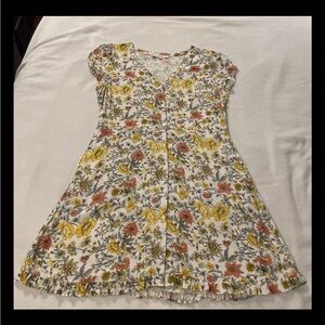 LOFT 14 Petite Floral Button Up Shirt Dress w/ Pockets